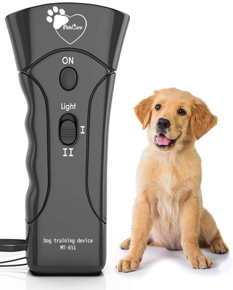 Ultrasonic USB Rechargeable Dog Bark Control Deterrent Device, Portable 2 in 1 Anti Barking Control Devices Dog Trainer of 16.5 Ft Control Distance，Barking Control Device Indoor Outdoor