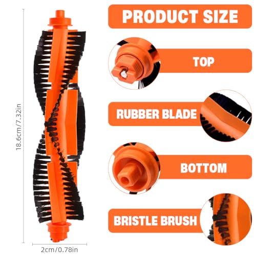 Image of HASTHIP 2Pcs Replenishment Kit for Mi Robot Vacuum Cleaner Mop P, Replacement Accessories Replacement Parts Includes 1 Main Brush, 1 Narrow Cleaning Brush - Cleaning Tools
