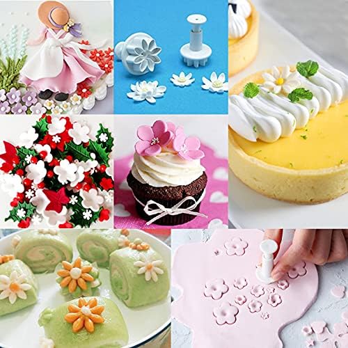 84 Pcs Flower Cutters for Sugarcraft, Cake Decorating Tools Fondant Cutters, Rose Flower Alphanumeric Characters Moulds Set for Fondant Almond Sugar Syrup Biscuits Chocolate