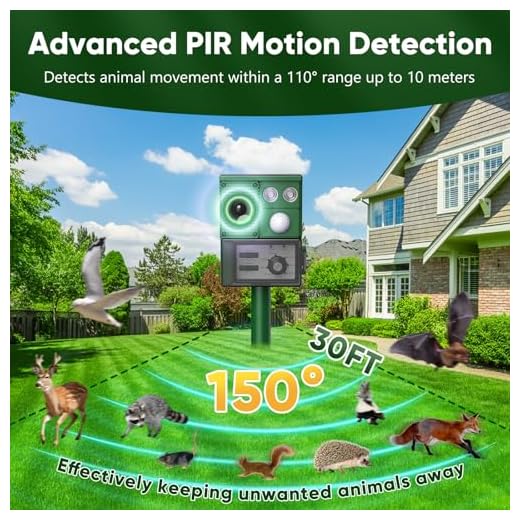Do skunks dig up lawns Solar-Powered Ultrasound Animal Repellent Device