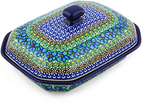 Polish Pottery 10-inch Dish with Cover made by Ceramika Artystyczna (Mardi Gra Theme) Signature UNIKAT + Certificate of Authenticity