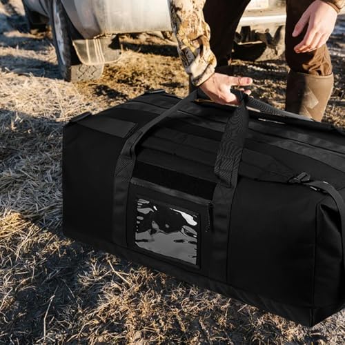 130L Tactical Travel Duffle Bag Large Capacity Waterproof Full-Access Opening Foldable Military Backpack Travel for Outdoor Camping Hunting Weekender Gym Traveling Workout Deployment 5