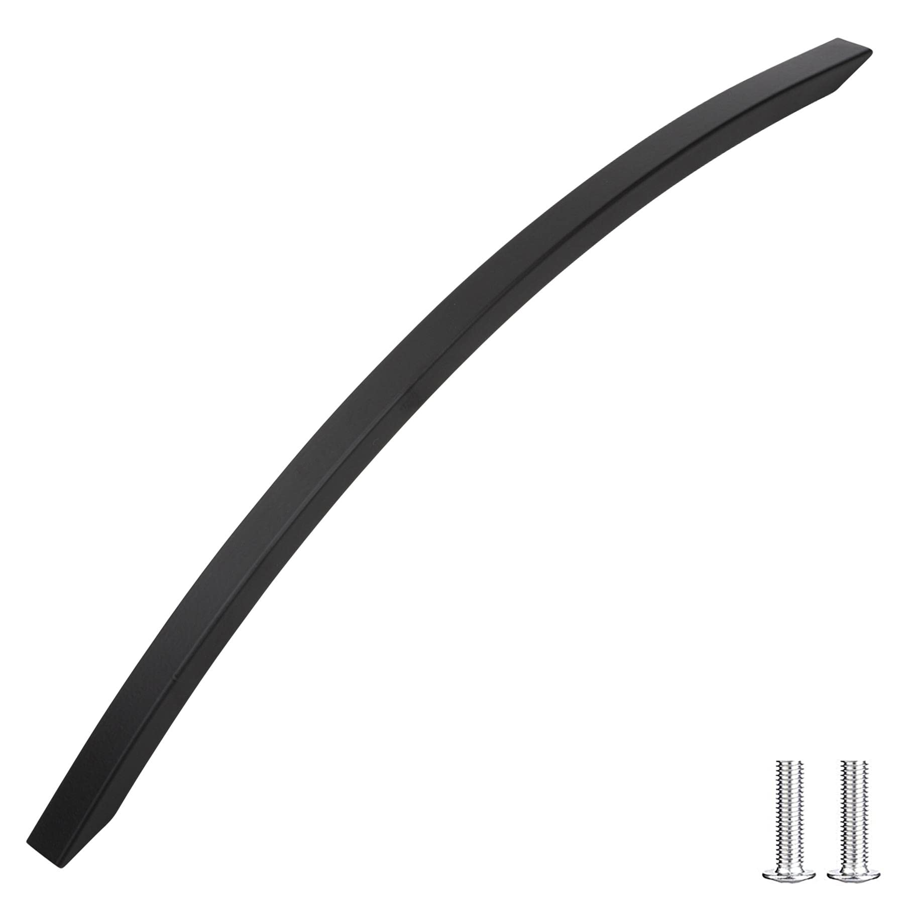Decoranddecor Matt Black Slimline Kitchen Door Handles Cabinet Pulls Sleek Design - Smooth Lines 256Mm