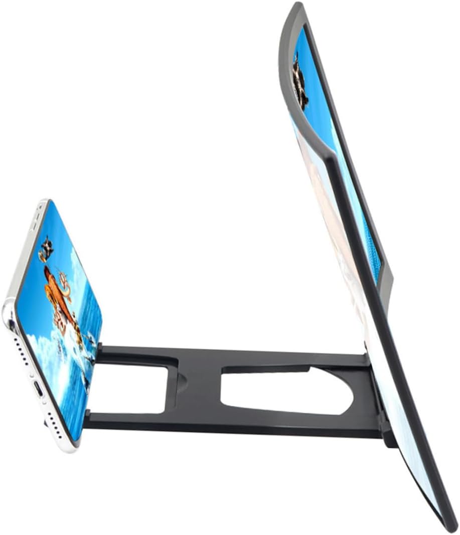 Folding Curved Screen Magnifier Bracket for Mobile Phones Cell Phone Holder Stand with Screen Amplifier Portable Design for Watching Videos Compatible with All