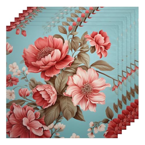 Servilletas de tela Peony Roses set x6 50.5x50.5 cm miniatura 1