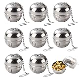 8 Stück 4,5 x 4 cm Teekugeln Für Losen Tee, Teeei Edelstahl mit Feinen Sieben, Praktische Teezange Für Losen Tee, Edelstahl Teekugeln Für Gewürzei Suppen Teekannen Tassen