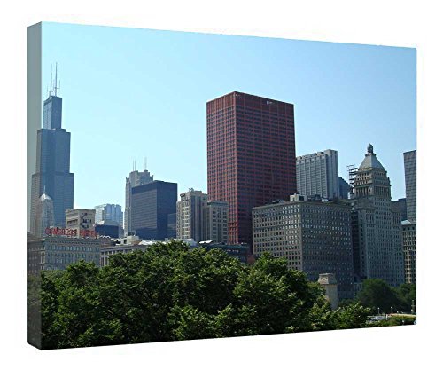Lienzo decorativo de Chicago Skyline enmarcado: la solución lista para colgar en tu pared