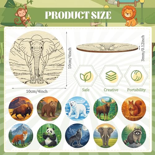 Reallnaive 45 Pcs Wooden Coaster Painting Kit for Adults by Reallnaive - Used condition - Image 2