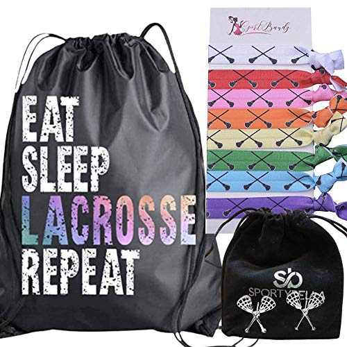 Infinity Collection Lacrosse Gift Bundle, Girls Lacrosse Stud Earrings, Drawstring Bag And Hair Ties Gift Set, Girls Lacrosse Accessories For Lax Players And Teams #TOP23