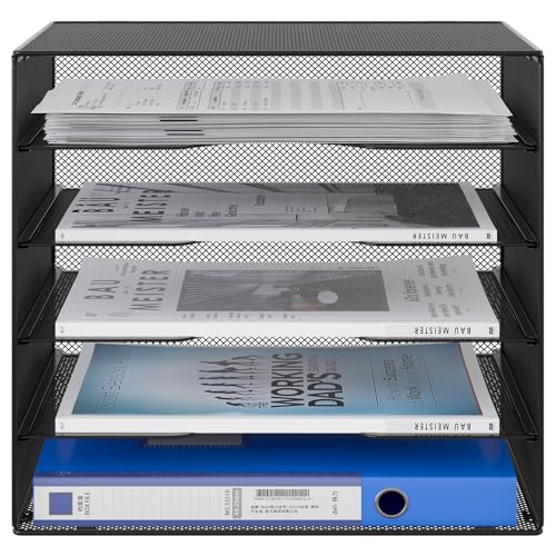 Porte Revue Organisateur de Magazine Métal Range Document Bannette Papier A4
