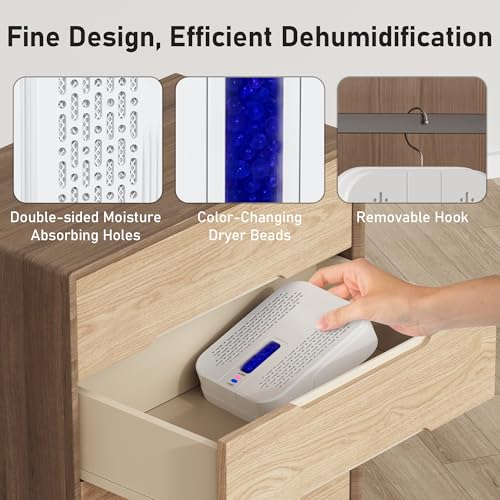 Rechargeable Small Dehumidifier, Pack of 2, Portable Mini Dehumidifier for Bathroom, Highly Efficient Dehumidification, Energy Saving, Suitable for Closet, Cars, Wardrobes by ATKMAYI - Image 6