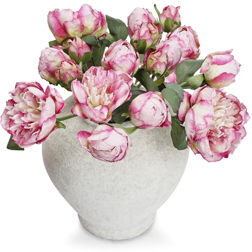 Tobilu 2 Pack Peonies Artificial Flowers - Silk Flower Peony Bouquets Realistic Faux Floral Arrangements for Craft Table Centerpieces Wedding Bridal Shower Home Indoor Decor - Purple