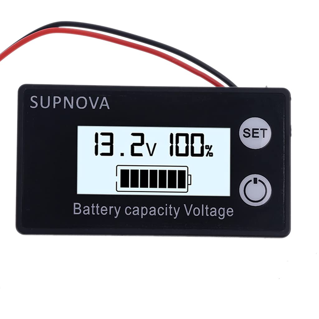 Lithium Voltmeter Gauge Car Motorcycle 12V 24V 48V 72V Battery Capacity For 10V-100V