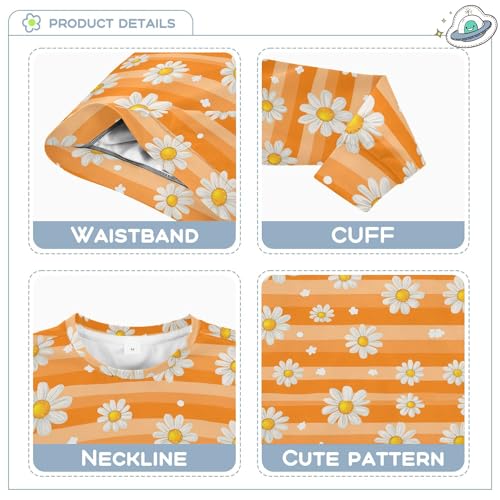 JUNZAN Adorable Daisies Big Girls Sweatshirts Hoodies Long Sleeve Outerwear for Kids Athletic 4T3
