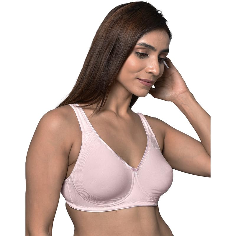 Image of Inner Sense Organic Cotton Bamboo Bra for Woman with Concentric Stitches I Full Coverage Bra for Heavy Bust with Side Support I Non Padded Innerwear with Wire-Free Design