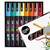 Posca Marqueur peinture PC-3M 0,9-1,3 mm - Tons d'été Lot de 8 stylos dans une boîte cadeau