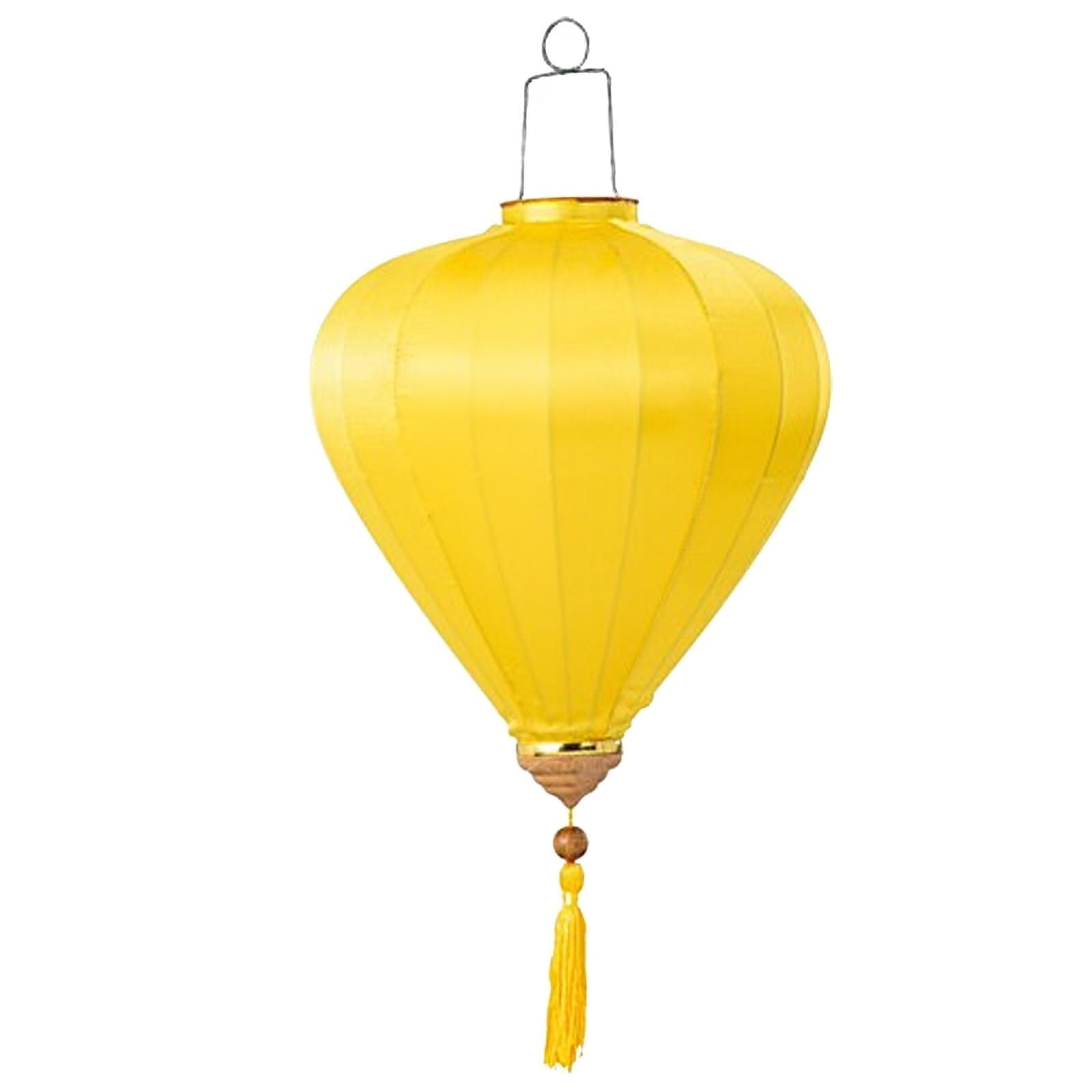 Asian Lantern, 2 Pcs 12 Inch Chinese Silk Lanterns Traditional Asian Vietnamese Hanging Lantern with Tassels Wedding & Holidays Decorations(Yellow)