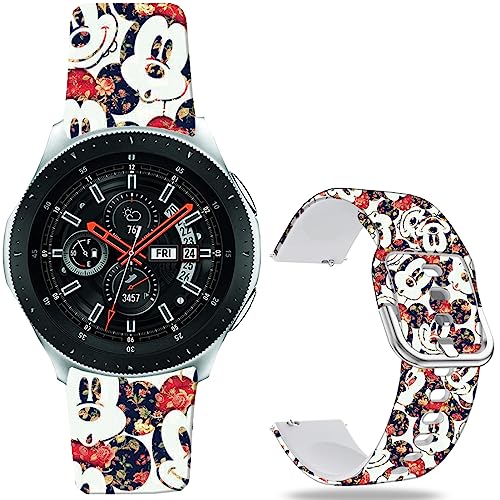 Sjiangqiao Mouse Theme Bands Compatible with Samsung Galaxy Watch 6/Watch 5/Watch 4/Watch 42mm/Watch 3 41mm/Active 2 44mm/Active 40mm/Gear Sport/S2 Classic/TicWatch 2 Fancy 20mm Cartoon Strap