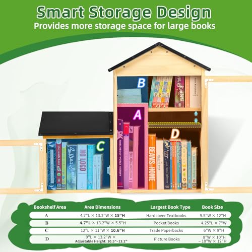 Caja de libros para biblioteca exterior impermeable con compartimentos ajustables 5