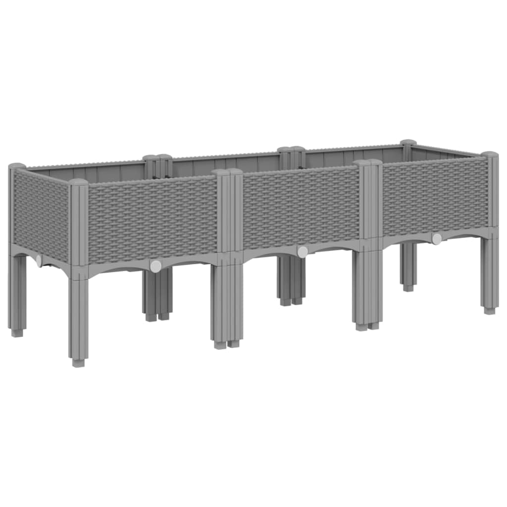 Potager sur pied pour terrasse et légumes frais maison en résine gris