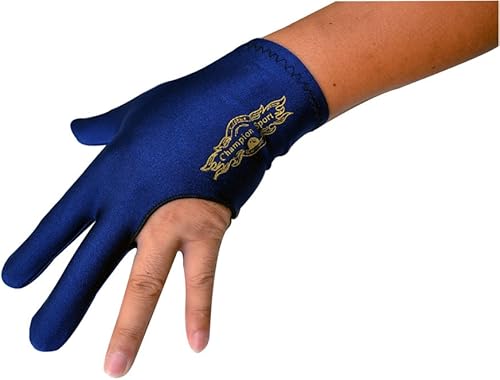 Miniatura 2 de Champion Sport - Guantes de billar para mano izquierda, color azul oscuro, para tacos de piscina, para llevar en la mano izquierda, 6 guantes de