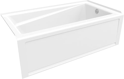 MAAX 105520-R-000-001 - Bañera rectangular de acrílico con drenaje a la derecha, 59.75 pulgadas de largo x 32 pulgadas de ancho x 17.75 pulgadas de