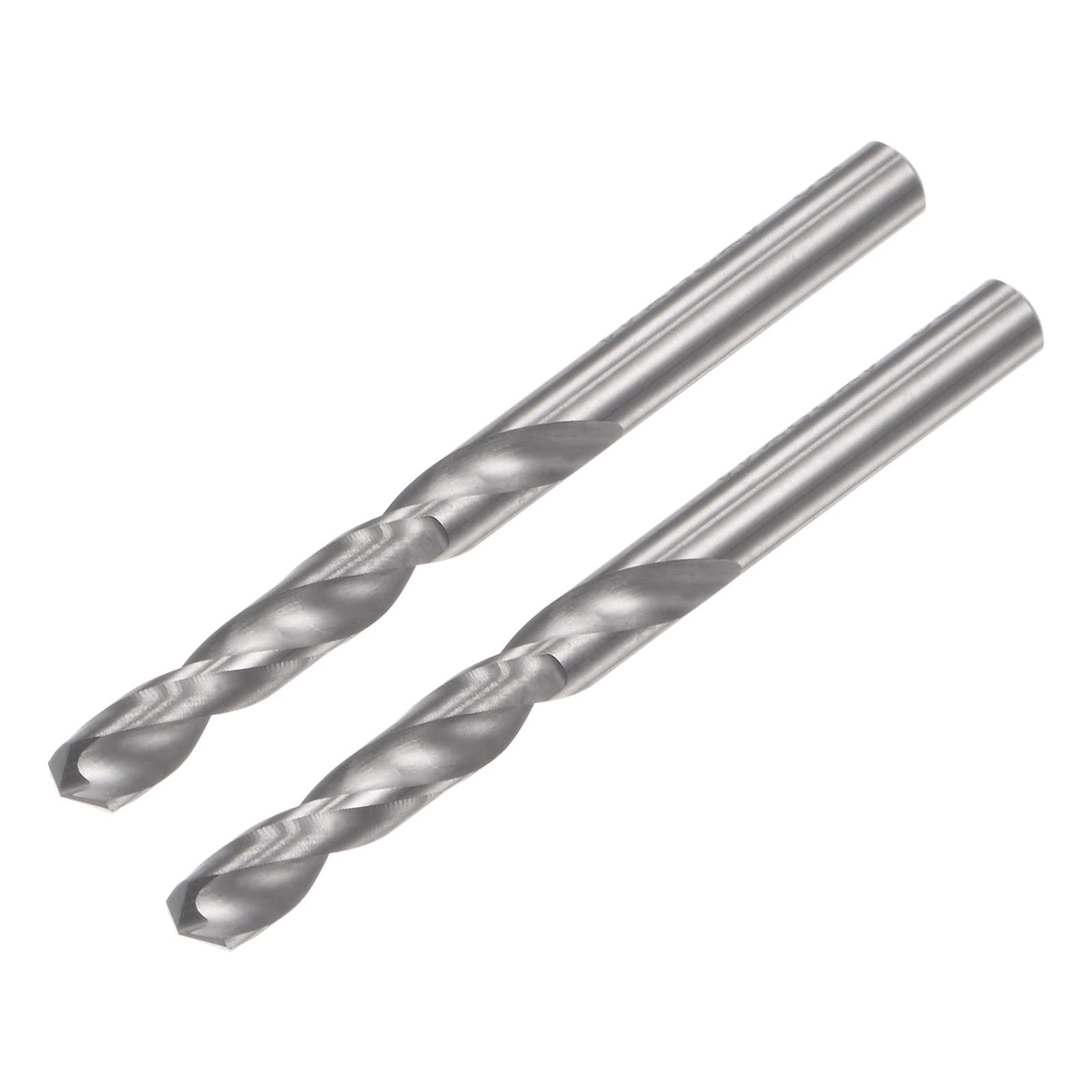 sourcing map Solid Carbide Drill Bits, 3.4mm C2/K20 Tungsten Carbide Jobber Drill Bits Straight Shank Drilling Tool for Stainless Steel Aluminum Iron Metal Plastic 2pcs