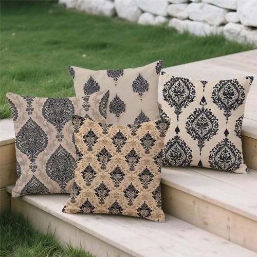 Lot de 4 housses de coussin 80x80cm géométriques, idée cadeau déco pour la maison
