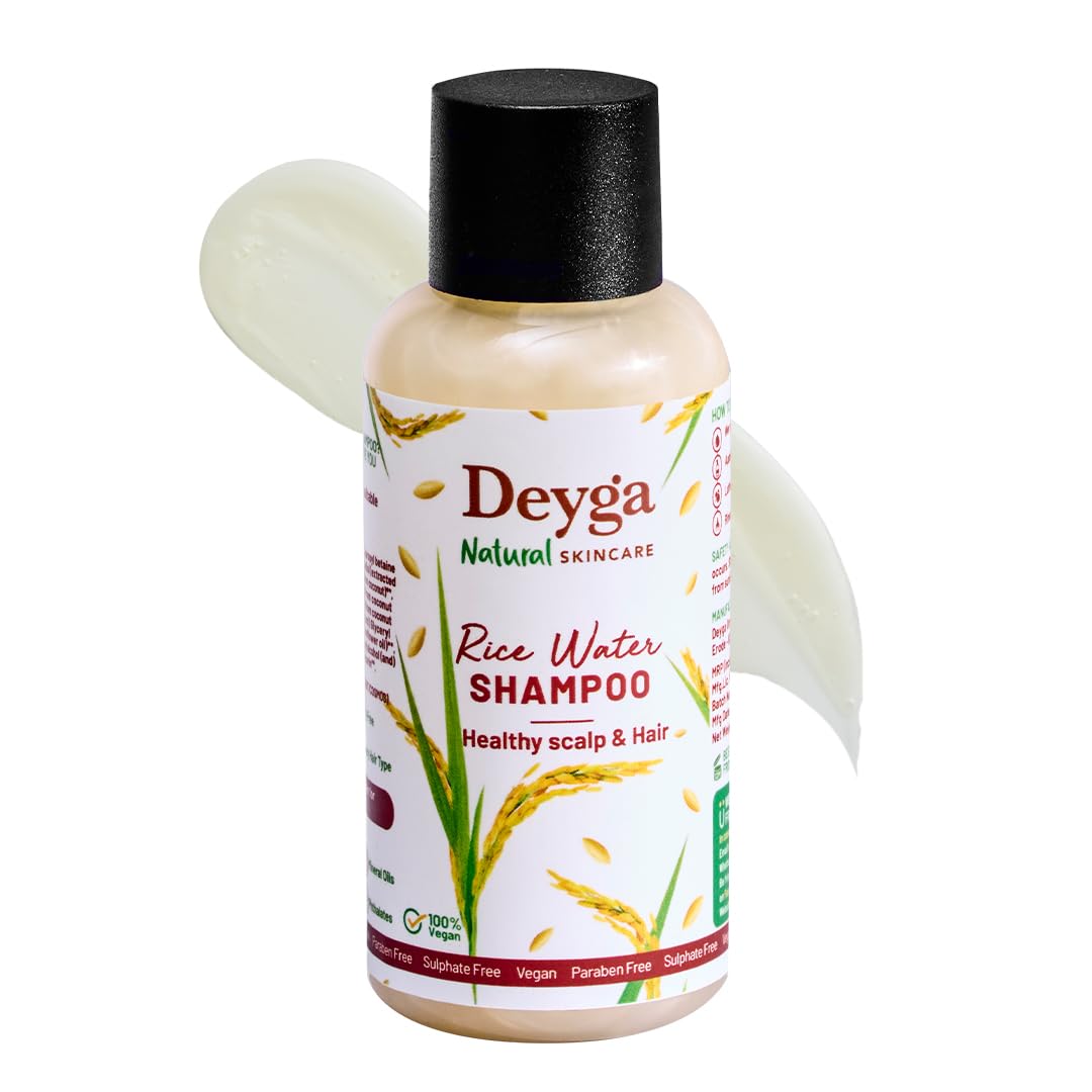 Deyga Rice Water Shampoo (50 Ml) | Controls Frizz | Deep Cleanses Scalp | Free from Paraben and Sulfate (50ml)