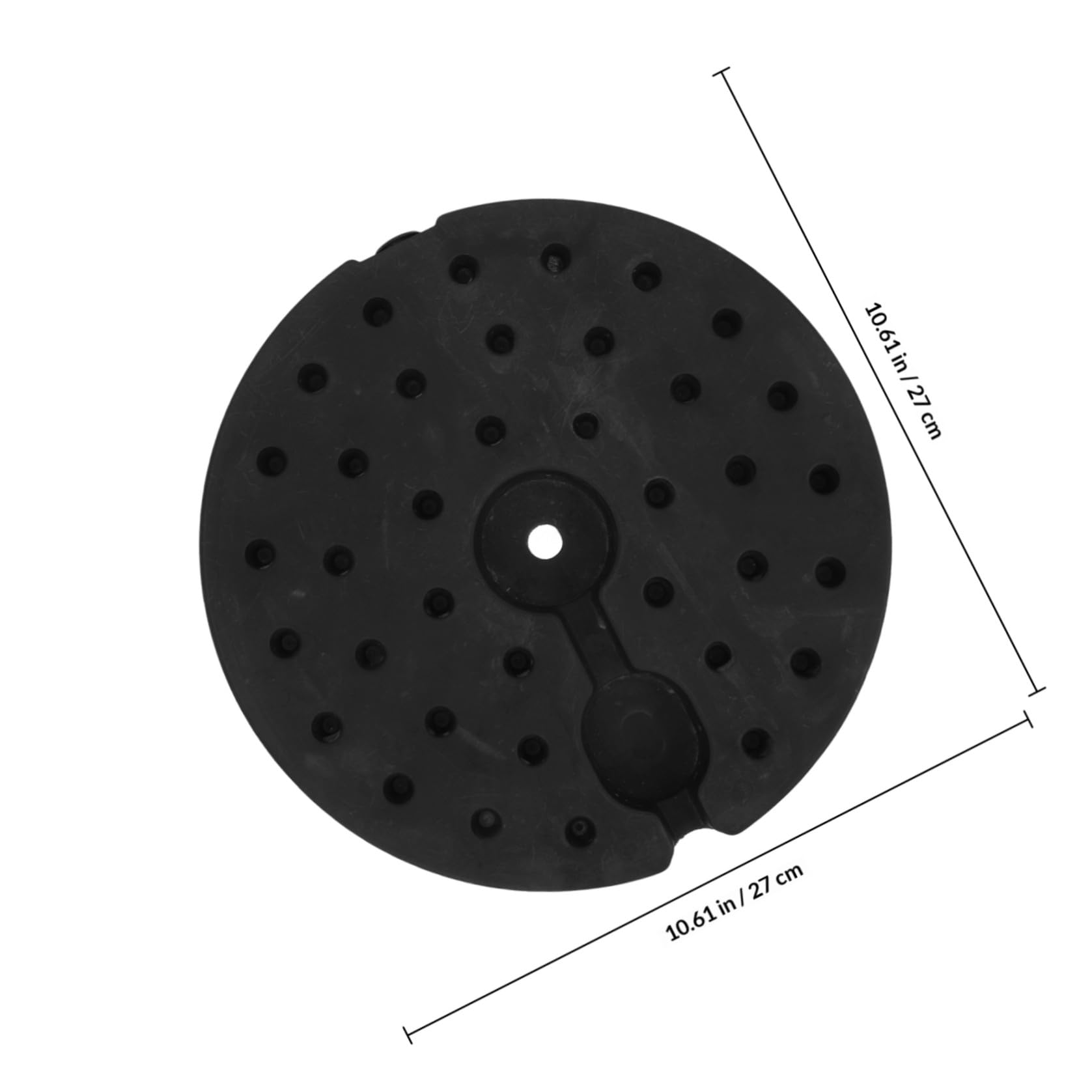 Base Lestée Noire en Plastique pour Lampe, Trou M10, 1 Pièce