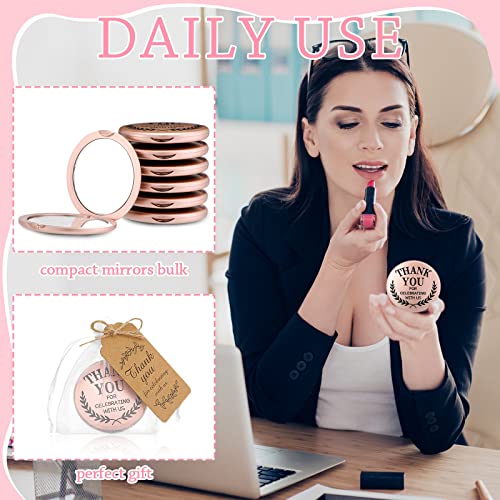 Tatuo 24 Set Wedding Party Favors Compact Mirrors Bulk For Guest Thank You Celebrating With Us Gift Sets Pocket Makeup Mirrors Bulk For Purses For Bachelorette Bridal Party Souvenir Gift (Rose Gold) #TOP2