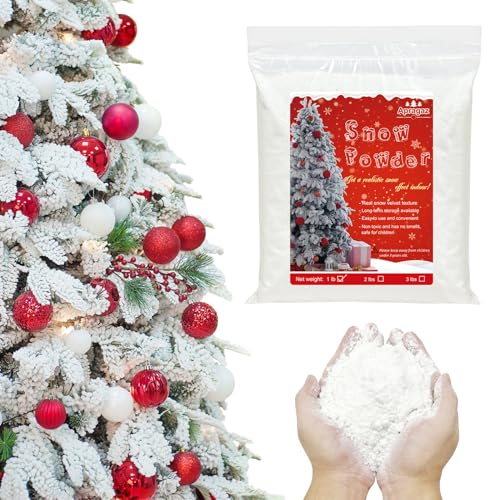 1BL Snow Flocking, Self-Adhesive Snow Flock Powdor, Polvo de Nieve Artificial para Arbol de Navidad, Instant Artificial Snow Magic fake snow for Xmas Trees Wreath Village Winter Displays Décor Indoor