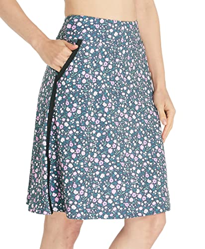 slimour Damen Knielange Röcke mit Shorts, bescheidener Rock mit Taschen, Golfrock, lang, Blumenmuster, Mittel Cover