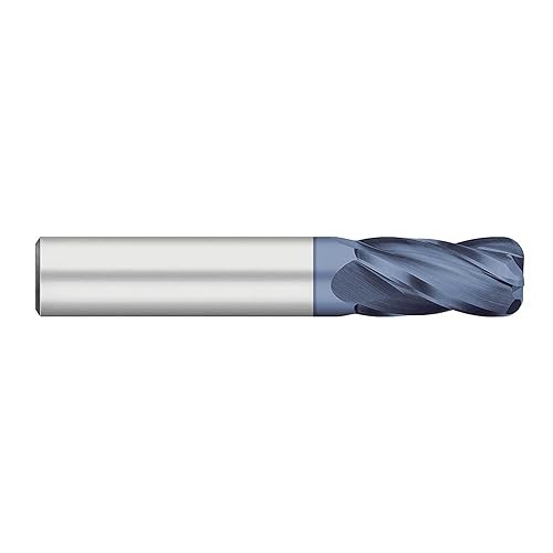 TC10504 Center Cutting Regular Flute Single End Square End End Mill with Internal Coolant, 1/16 in Dia Cutter, 1/4 in Length of Cut, 4 Flutes, 1/8