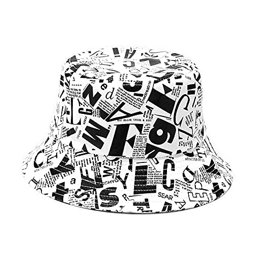 Personnalité Chapeau De Soleil Femmes Alphabet Graffiti Chapeau Bob Pliable Hommes Coton Hip hop Bucket Hat Extérieur Voyage Chapeau Cover