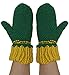 BIBITIME Winter Gloves Flower Bead Decorations Women Mittens Handmade Knit Warm (One Size, Green Yellow)