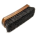 Die edel aussehende Schuhputz Glanzbürste ist dicht besetzt mit reinem Rosshaar, je nach Auswahl in tiefem schwarz oder einem silbergrau