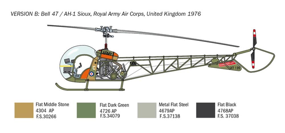 Italeri 2820S - 1:48 OH-13 Scout Hélicoptère Corée Guerre, modélisme, kit, modélisme, Bricolage, Loisirs, Collage, kit de Construction en Plastique, détails détaillés.