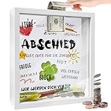 Abschiedsgeschenk für Kollegen & Kollegin, Dekorative Spardose – Ideal für Jobwechsel, Chef & Chefin mit Glückssymbolik