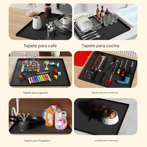 Protector lavadora para cocina de apartamento alfombrilla impermeable silicona 5