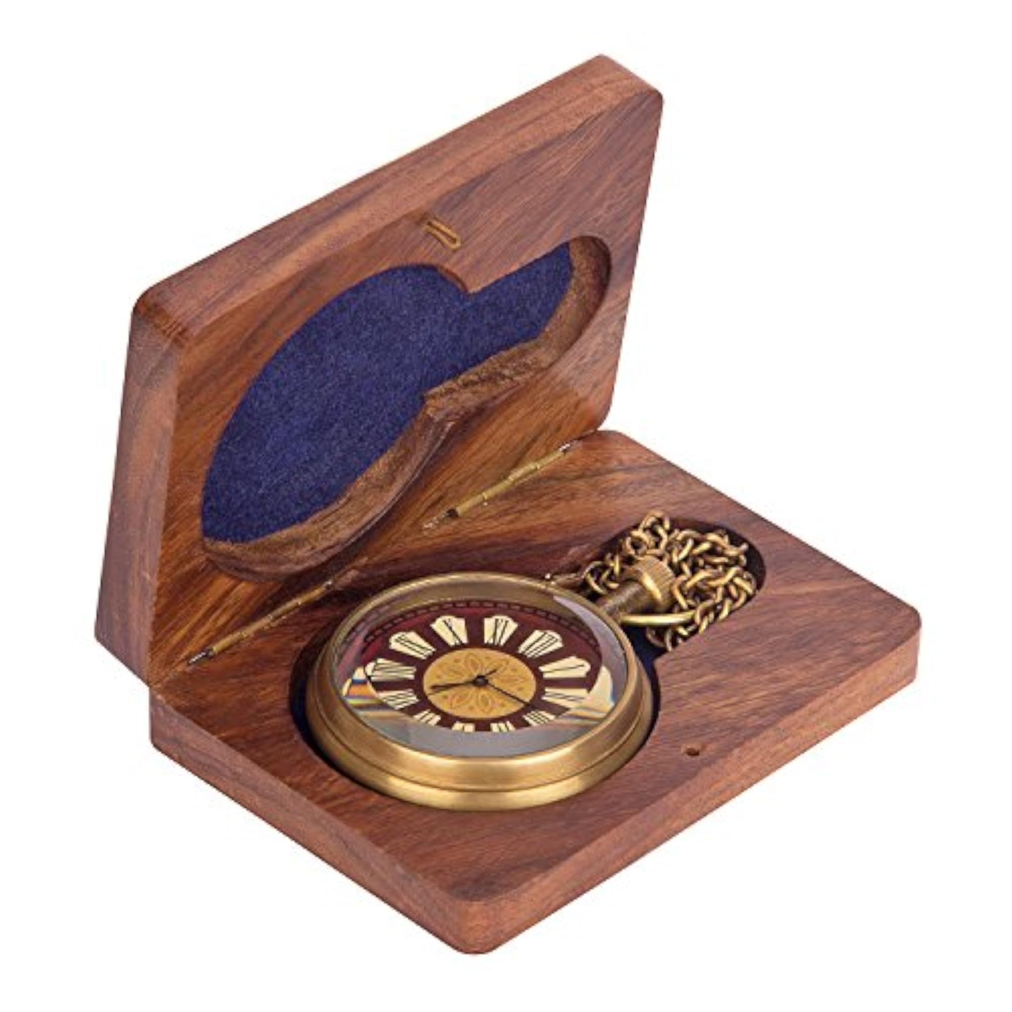 Royal Navy 1749 Pocket Watch, Roman Dial with Chain