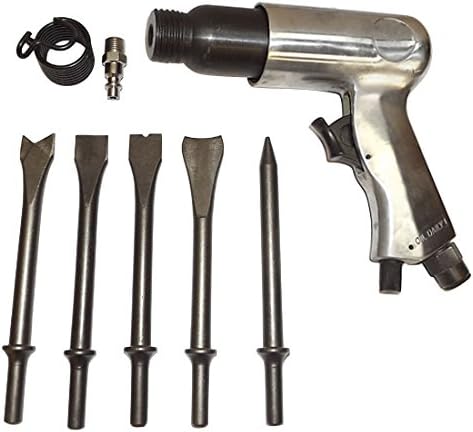 7 PC 190MM Air Pneumatic Hammer Kit 1/4'' NPT 5 Chisels Punch Removal Tool
