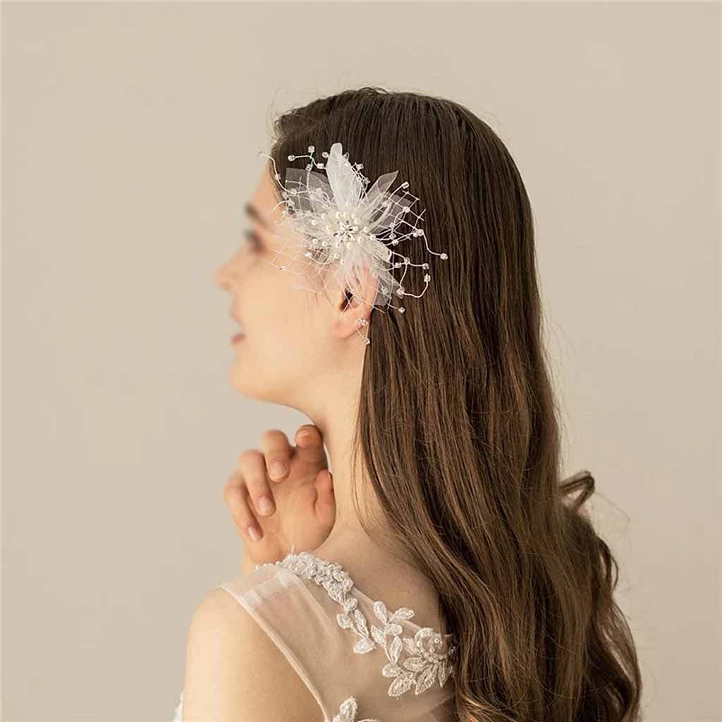Joyería for el cabello de novia con flores bridas clips perlas hechas a mano