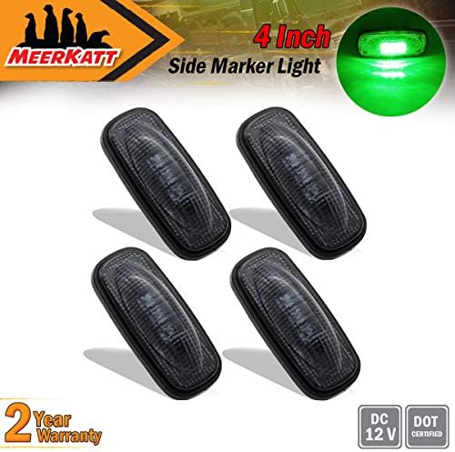 Meerkatt (Pack of 4) Smoked Lens Red Super Bright Flux 3 Dually Bed LED Clearance Lamp Car Truck Front Rear Side Fender Marker Sealed Bulb Light For 2003-2009 DODGE RAM 3500 HD Aftermarket 12V DC UK12