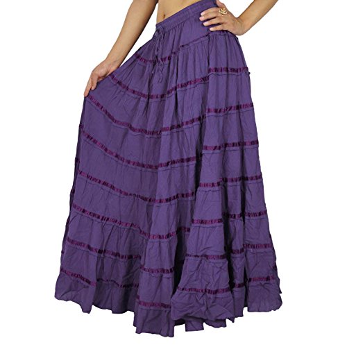 Maxi Beach Wear Cotton Skirt Long Boho Hippie Lace Women Clothing3