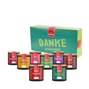 Hartkorn Gewürze – Ein herzhaftes Danke Gewürzbox (8-teilig) Young Kitchen (Sweet Tonka Kiss, Tomatenbutter, Potato…