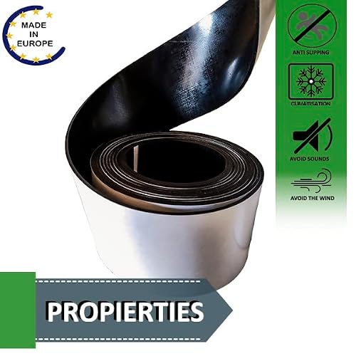 bande caoutchouc adhesive/rouleau caoutchouc adhesif/feuille de caoutchouc/largeur 10cm x longueur 1m, épaisseur 2mm / plaque caoutchouc pour dalles amortissantes, tapis pour garage... – vue 2