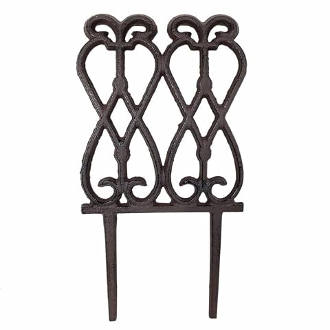 L'Heritier du Temps krawędź ogrodowa bordurette ruszt ozdobiony grubościami z żeliwa patynowanego, brązowa rdza 2,5x14,5x27,5cm
