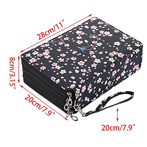 BSTKEY 200 Slots Pencil Wrap Case Pencil Holder, Colored Pencil Pouch Bag Pen Storage Organizer with Zipper for Color Pencils Stationery (Plum) - Image 2