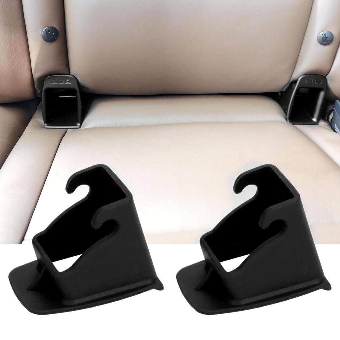 ZKGYUS 4 Piezas Anclajes isofix, Adaptador isofix Sistemas de Fijación Unviersal para Asientos de Coche, soporte de seguridad del coche, Soporte de montaje(Negro)